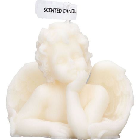 Candele profumate in cera di soia per decorare la casa, la camera da letto, il bagno o per matrimoni - Design grazioso con una mano sulla guancia, colore bianco. (1/5)