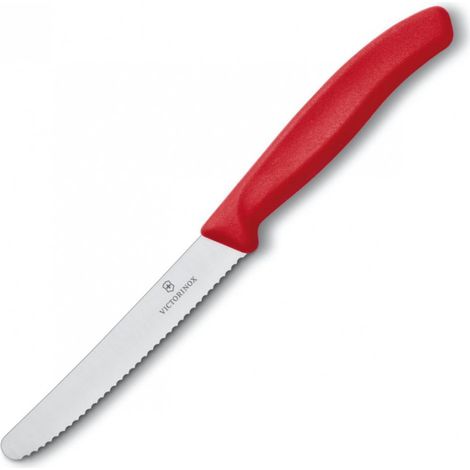 Couteau à tomate/tout usage denté 11cm rouge - VICTORINOX