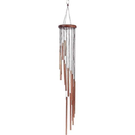 Cloche à vent en alliage d'aluminium 18 tubes, carillon suspendu pour jardin extérieur, décoration de terrasse et maison, tintement apaisant, set complet (1/5)