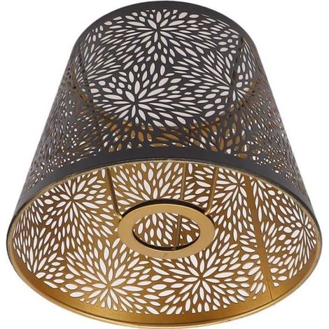 Abat-jour tambour en métal ajouré blanc E27 - Diamètre 19 cm - Style arbre forestier (1/4)