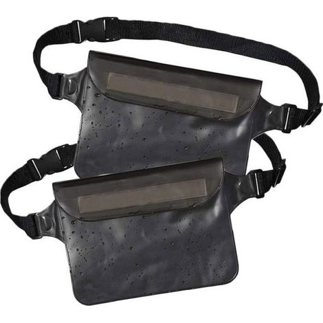 Lot de 2 housses de protection étanches pour téléphone portable, pour sports nautiques, H076, noir et bleu Étiquette (1/4)