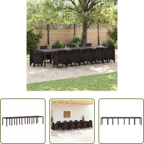Poly-Rattan -  Gartentisch Braun 400 x 100 x 73 cm Poly-Rattan (1/5)