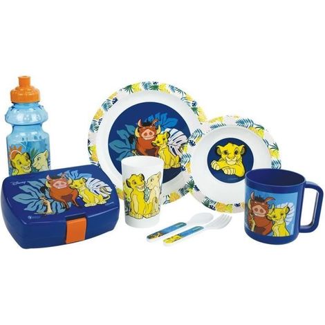 Disney Der König der Löwen Geschirrset – FUN HOUSE – 006360 – Glas, Suppenteller, Speiseteller, Becher, Wasserflasche, Snackbox, Besteck (1/5)