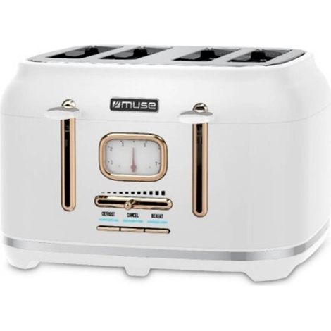 Muse MS-131W Tostapane elettrico bianco design rétro