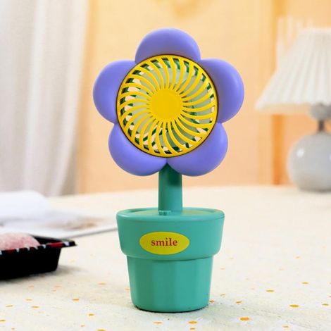 Mini ventilateur portable rechargeable par USB (matériau ABS, style mignon, idéal pour les cadeaux d'anniversaire, violet) (1/4)