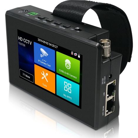4 Pouces Wrist Coaxial HD 4.0 CCTV Testeur H.265 4K IP Caméra CVBS TVI CVI AHD 5-en-1 Moniteur Avec WiFi PoE 12V Output IPC1800ADH Plus (1/5)