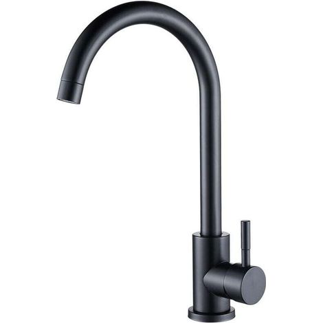 YMYNY Robinet mitigeur de salle de bain, robinet de salle de bain, robinet de lavabo, mitigeur monocommande de lavabo, robinet de lavabo de salle de bain noir (1/4)