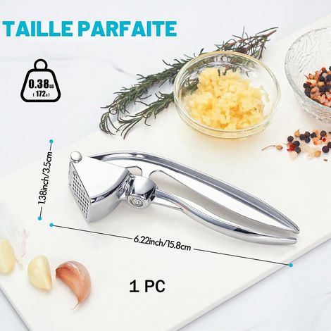 presse-ail, acier inoxydable & presse-ail, presse à ail inoxydable pour cuisine et résistant au lave-vaisselle (1/4)