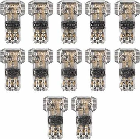 12 Pcs Wire Connectors 3 Way Cable Connectors 12V Low Voltage Electrical H2 Tap Splice Wire Connectors 2 Pin Universal Butt Splice No Wire Stripping Reqired for 20-22 AWG Electrical Wire (1/5)