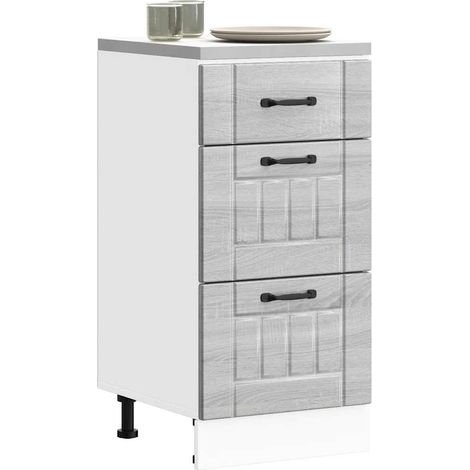 Armoire de cuisine-Meuble de cuisine-Armoire de rangement Lucca sonoma gris bois ingénierie 766819 (1/5)