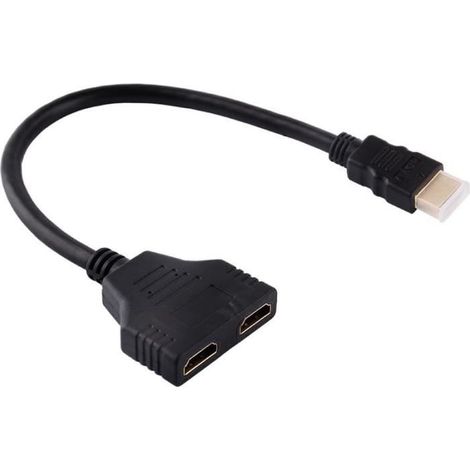 Câble HDMI Splitter - 1080p - HDMI mâle vers Double HDMI femelle - 1 à 2 voies - Adaptateur convertisseur (1/4)