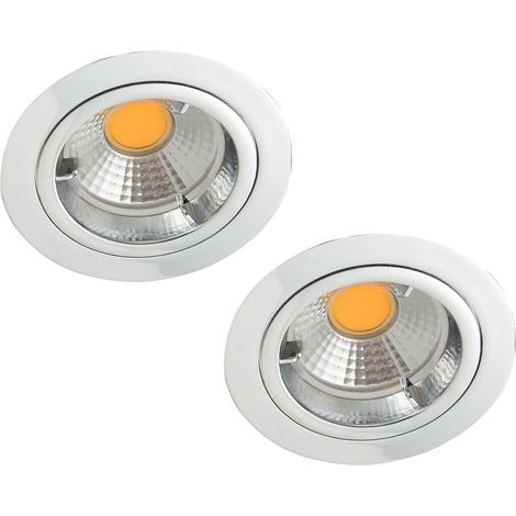 Litecraft Recessed Downlight Fire Rated Fixed Spotlight in Chrome - 2 Pack (1/5)