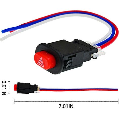 Interrupteur à double clignotement pour moto, bouton de signalisation de détresse, avertissement clignotant, scooter, véhicule électrique, lampe de signalisation d'urgence modifiée (1/5)