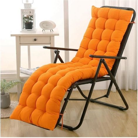 Coussin für Liegestuhl in Orange - 155x48x8cm - Bequem und Dick für Garten und Innenbereich