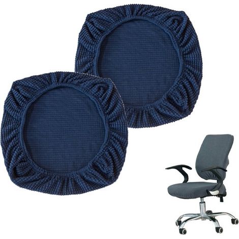 Funda elástica para silla de oficina, Juego de 1-38-48 cm, Extraíble, Lavable, Funda universal para silla giratoria de oficina, hoteles, Azul (1/5)