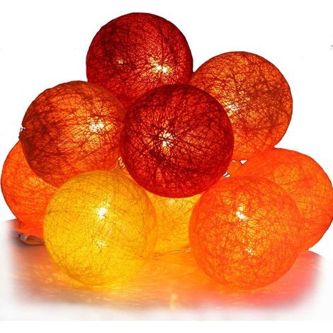 Romantique LED Guirlande lumineuse de Noël à Boules de Coton, DOTBUY Éclairage de Noël, Guirlande Lumineuse à Piles, décoration de j (1/5)