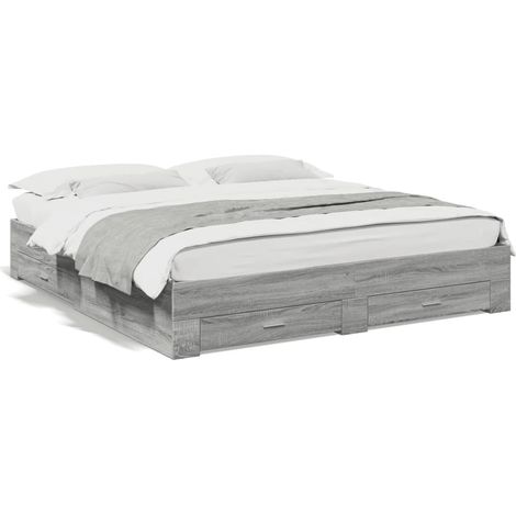 Maison Exclusive - Giroletto Cassetti Grigio Sonoma 200x200 cm Legno Multistrato