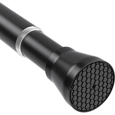 Tringle à rideaux extensible pour fenêtres de 71 à 122 cm, sans perçage, tringle à rideaux extensible à ressort de pression pour placard, porte (1/5)