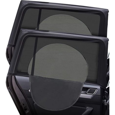 Parasoles para la ventana trasera del coche (2 piezas) con cremallera,Malla de ajuste universal,protección antimosquitos y contra los rayos UV (1/5)