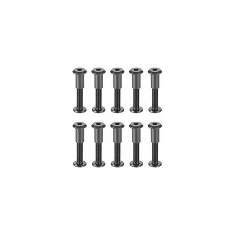 Boulons de fixation M6 x 35 mm – Acier au carbone noir – Tête ronde hexagonale – Lot de 10 – Résistants à la rouille pour environnements humides (1/5)