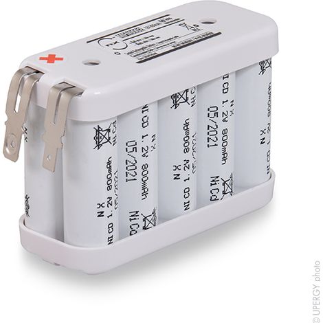 NX – Batterie éclairage secours 10x AA 12V 800mAh – Faston – Indice de protection IP20 – Pour espaces confinés (1/4)