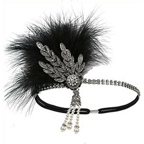 Vintage 1920s Headband Roaring 20s Great Gatsby Headpiece With Peacock (1/4)