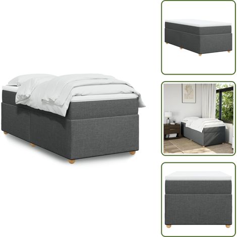 Boxspringbett mit Matratze Dunkelgrau 90x190 cm Stoff - Boxspringbett - Doppelbett - Bettenrahmen - Matratze - Matratzenauflage (1/5)