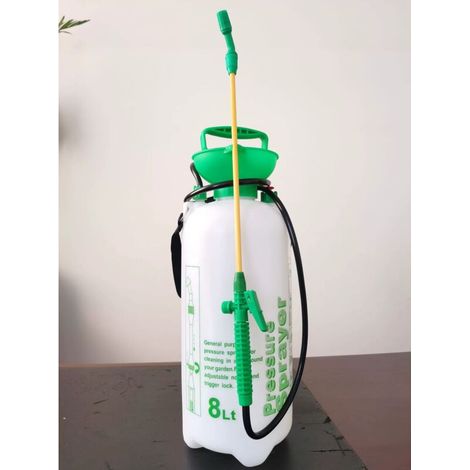Pulvérisateur à pression 8 L, pulvérisateur à pression d'air réglable, pulvérisateur d'épaule, pulvérisateur sous pression, blanc et vert (1/5)