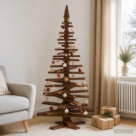 vidaXL Árbol de Navidad de madera KOTKA 180 cm Madera de Pino Maciza (1/5)