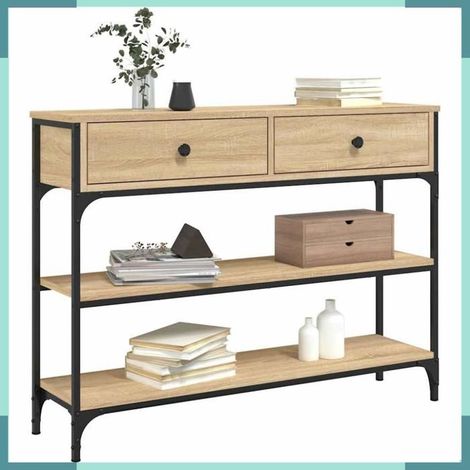 Table console - 834181 - Chêne Sonoma - 100 x 25 x 75 cm - Bois d'ingénierie & métal (1/5)