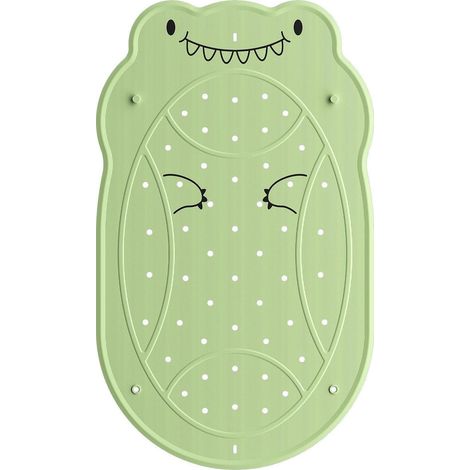 Tapis de bain antidérapant enfant dinosaure 76x45cm lavable en machine vert (1/5)