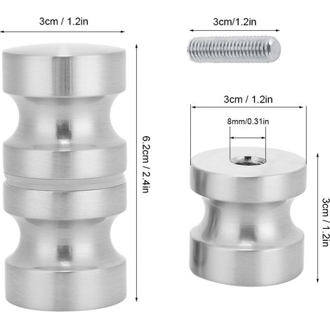 Poignées de porte en verre, boutons de tirage en alliage d'aluminium, remplacement pour vitrine, salle de douche, salle de bain (1/5)