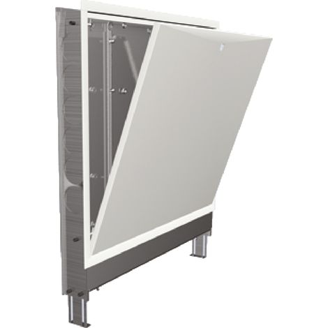 CASSETTA PER COLLETTORI IN LAMIERA ZINCATA PER IMPIANTI A PAVIMENTO E CLASSICI CON RIALZO E PIEDINO - DIM: (LXPXH): 100X11X72 CM - GFR