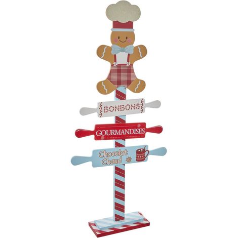 Cartel navideño gastronómico de madera, 70 cm de altura - Feeric lights & christmas