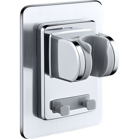 Support de pommeau de douche sans perçage – L'original – Support de douche adhésif au lieu de percer – Inclinaison réglable – Chrome – Support de pommeau de douche – Support de pommeau de douche avec (1/5)