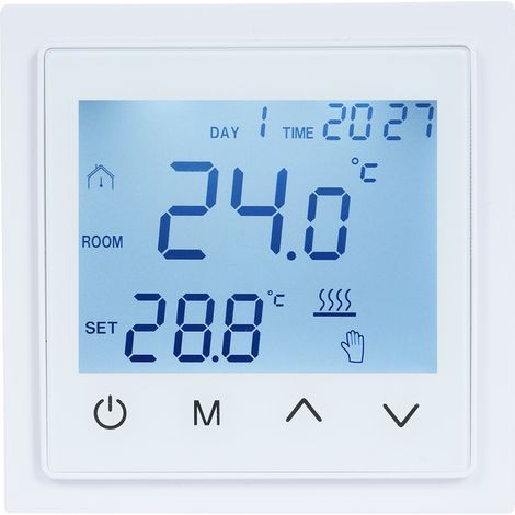 Thermostat à affichage numérique intelligent 16A, régulateur de température pour chauffage au sol avec écran tactile LED, commutation de capteur NTC, commande électrique 85-265V. (1/5)