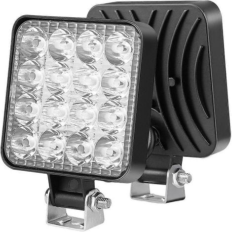 Barre LED 48 W, 16 LED, projecteur de travail ultra-lumineux pour camion, tracteur et tout-terrain, 12 V/24 V, blanc. (1/5)