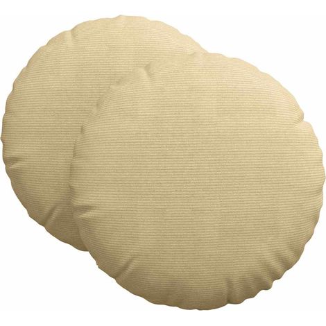 Sitzkissen 2 pcs Grau-Grün Ø60 x 21 cm Cordstoff vidaXL