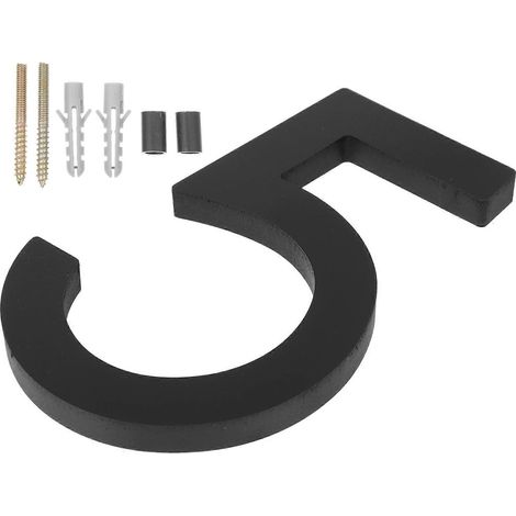 Numéro de porte/numéro d'adresse décoratif en acrylique noir (1/5)