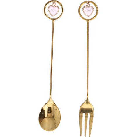 Cuillère suspendue innovante, fourchette à dessert multifonctionnelle en forme de cœur, idéale pour les mariages, les cuisines et les hôtels. (1/5)