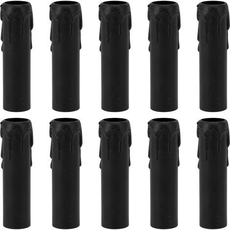 Lot 10 caches douilles bougie – 4 pouces – noir – chandelier sleeves – Spacnana (1/5)