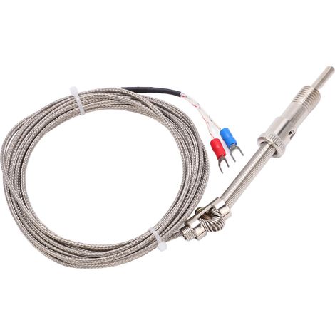 Thermocouple K à ressort de compression, sonde à fil blindé inox, capteur température industrielle M12 5mm 0-400°C, 1 pièce 4 m (1/5)