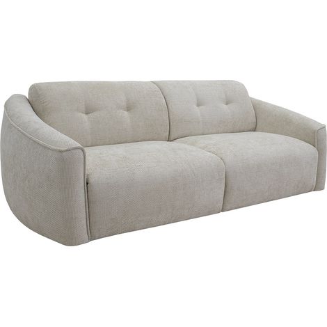 Divano letto 3 posti express in tessuto testurizzato beige Letto 140 cm Materasso 16 cm memory foam - ASUFA