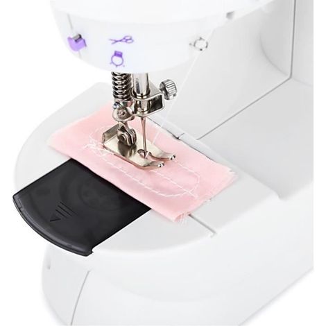 Mini Machine à coudre électrique Machine de couture Multifonctionnel Réglage automatique de la Vitess Violet (1/4)