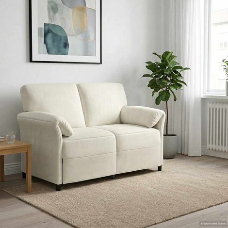 vidaXL Divano a 2 Posti Crema 138 x 83 x 95 cm Velluto