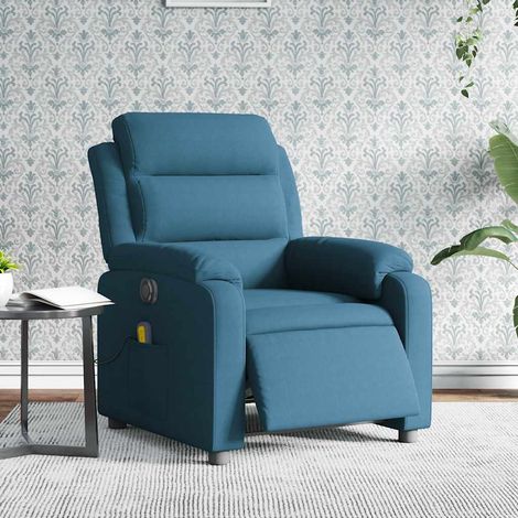 Fauteuil inclinable de massage électrique-Chaise de relaxation-Fauteuil Relax bleu velours 474127 (1/5)