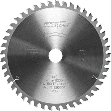 Mafell Sägeblatt KSB-L160 160x1,2-1,8x20mm Z45 2FZ-TR Akku Handkreissäge 092606 (1/3)