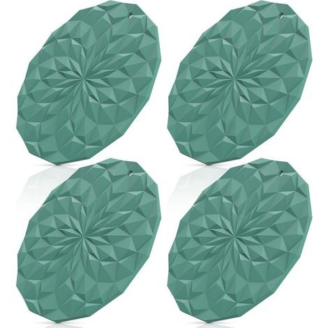 Silikon-Topfuntersetzer 4er-Pack, 18,8 cm, hitzebeständig, Blau-Teal