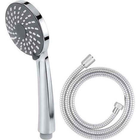 Set de douche - AVIZAR - Multifonction - Inox chromé - Flexible 1,5 m - 3 modes (pluie, massage, spray)