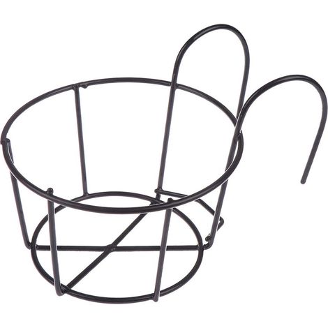 Un élégant pot suspendu rond en métal – parfait pour les balcons, les jardins et la décoration intérieure, pour suspendre des plantes grasses et des branches vertes aux balustrades. (1/5)